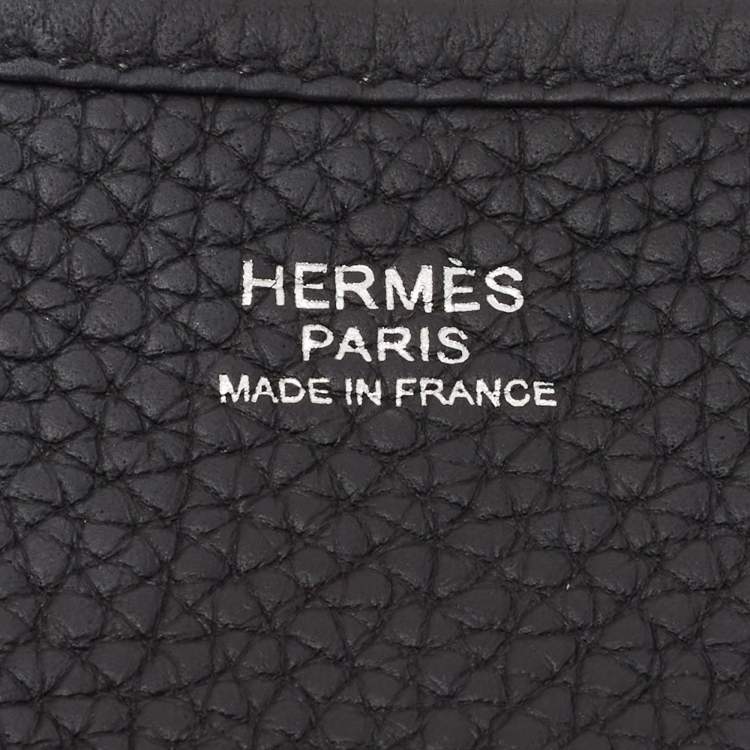 Pre Owned Hermes Noir Togo Leather Evelyne III PM Bag