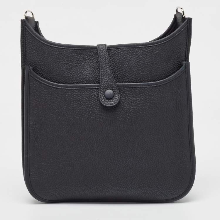 Pre Owned Hermes Noir Togo Leather Evelyne III PM Bag
