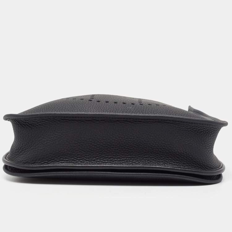 Pre Owned Hermes Noir Togo Leather Evelyne III PM Bag
