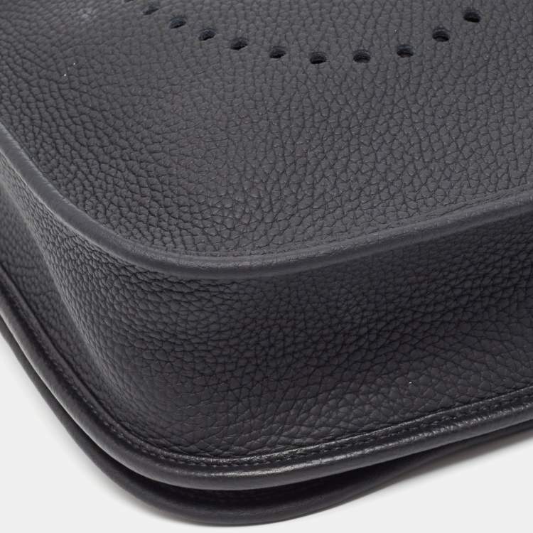 Pre Owned Hermes Noir Togo Leather Evelyne III PM Bag