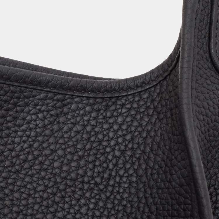 Pre Owned Hermes Noir Togo Leather Evelyne III PM Bag
