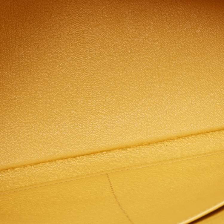 Pre Owned Hermes Jaune Togo Leather Palladium Finish Kelly Retourne 32 Bag