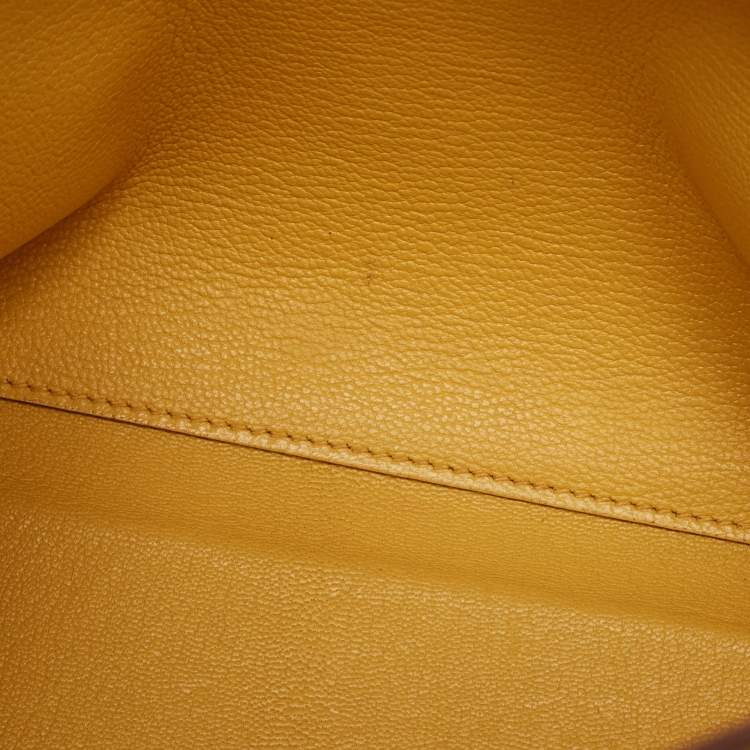 Pre Owned Hermes Jaune Togo Leather Palladium Finish Kelly Retourne 32 Bag