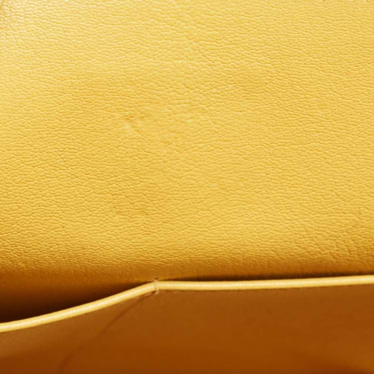 Pre Owned Hermes Jaune Togo Leather Palladium Finish Kelly Retourne 32 Bag