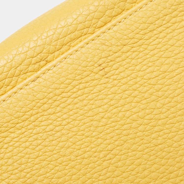 Pre Owned Hermes Jaune Togo Leather Palladium Finish Kelly Retourne 32 Bag