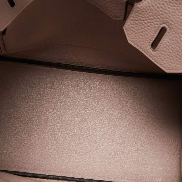 Pre Owned Hermes Glycine Taurillon Clemence Leather Gold Finish Birkin 30 Bag