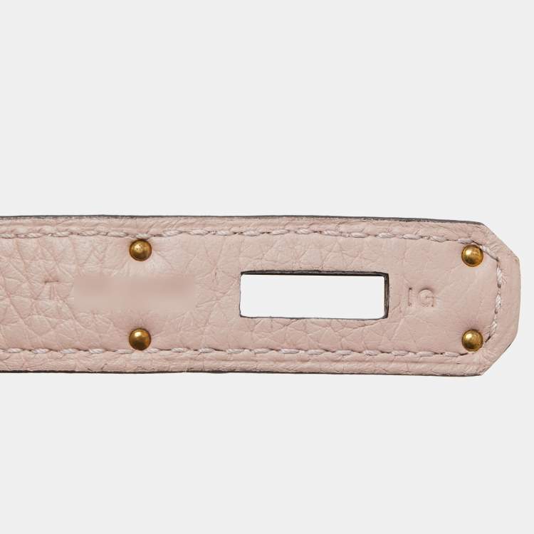 Pre Owned Hermes Glycine Taurillon Clemence Leather Gold Finish Birkin 30 Bag