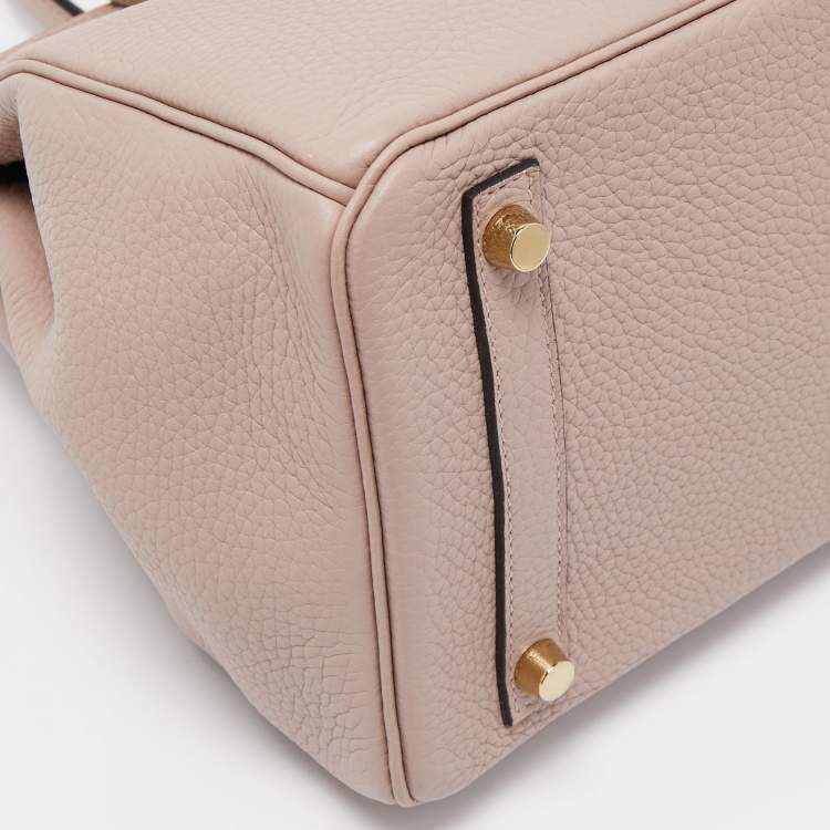 Pre Owned Hermes Glycine Taurillon Clemence Leather Gold Finish Birkin 30 Bag