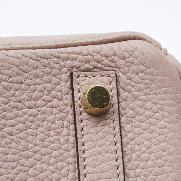 Pre Owned Hermes Glycine Taurillon Clemence Leather Gold Finish Birkin 30 Bag