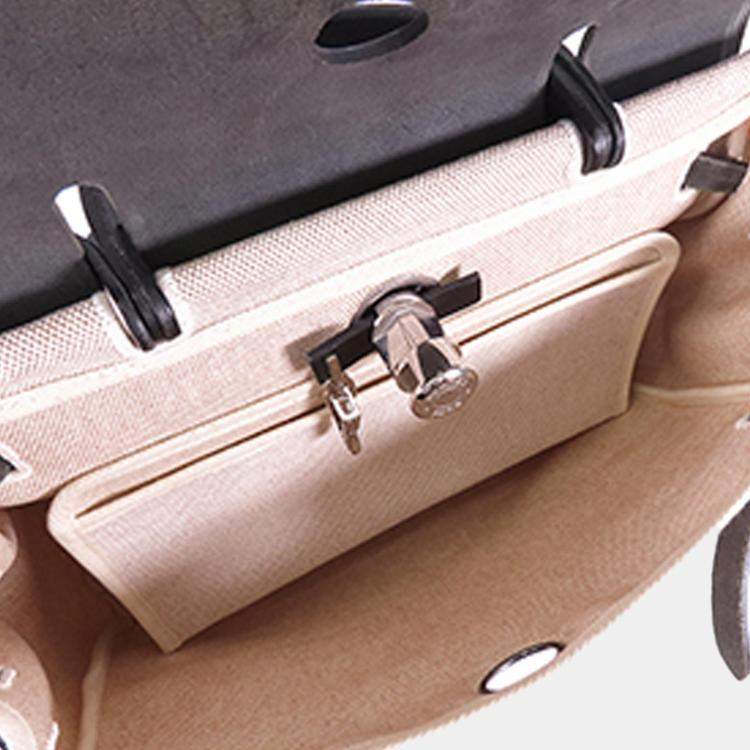 Pre Owned Hermes Beige/Black Toile Herbag PM