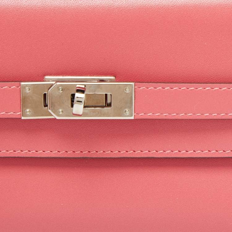 Pre Owned Hermès Rose D'ete Swift Leather Kelly Depliant Wallet