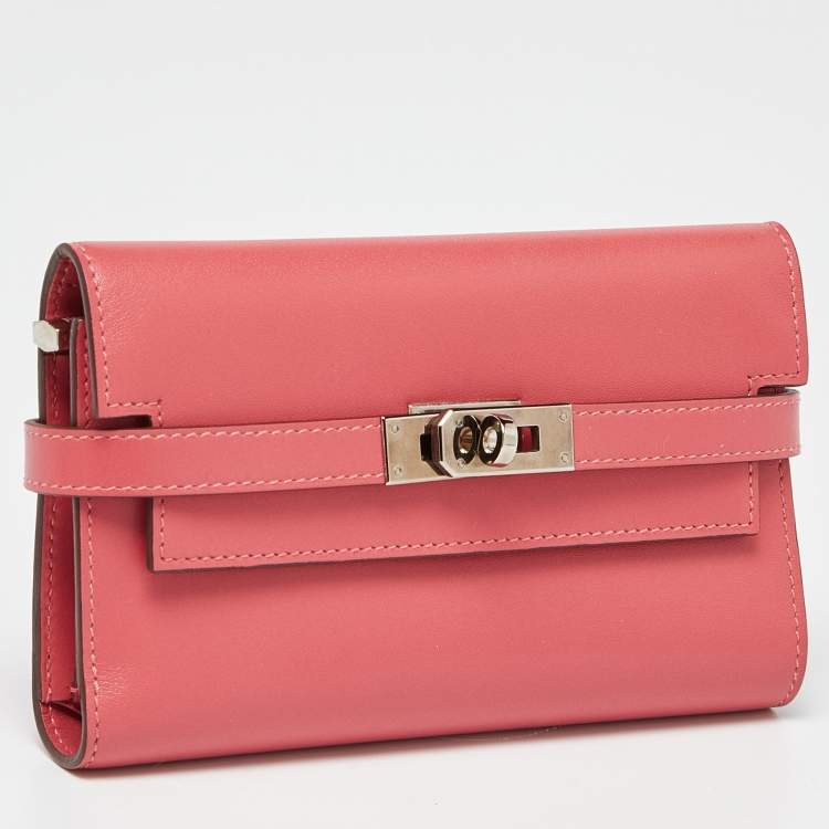 Pre Owned Hermès Rose D'ete Swift Leather Kelly Depliant Wallet
