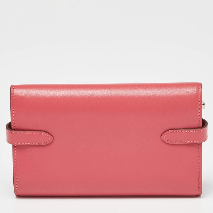 Pre Owned Hermès Rose D'ete Swift Leather Kelly Depliant Wallet