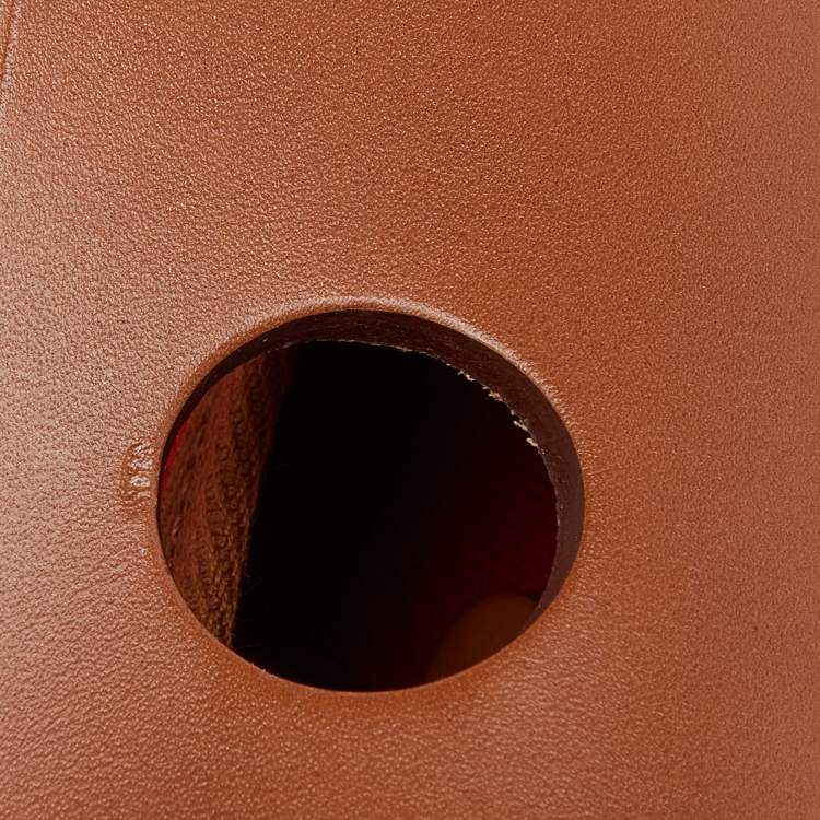 Pre Owned Hermes Orange/Fauve Canvas and Leather Herbag Zip 31 Bag