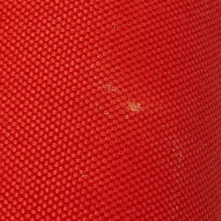 Pre Owned Hermes Orange/Fauve Canvas and Leather Herbag Zip 31 Bag