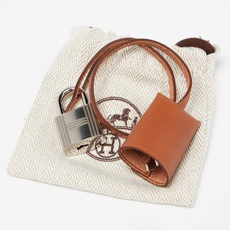 Pre Owned Hermes Orange/Fauve Canvas and Leather Herbag Zip 31 Bag