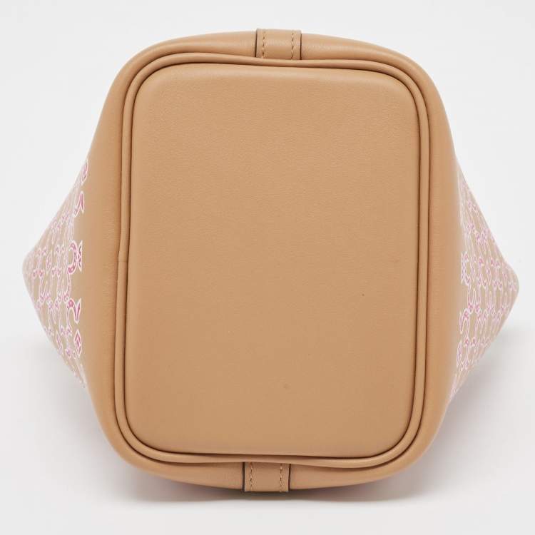 Pre Owned Hermes Chai/Rose Swift Leather Lucky Daisy Picotin Lock Micro Bag