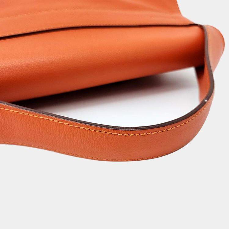 Pre Owned Hermes Leather Orange Etoupe Bag