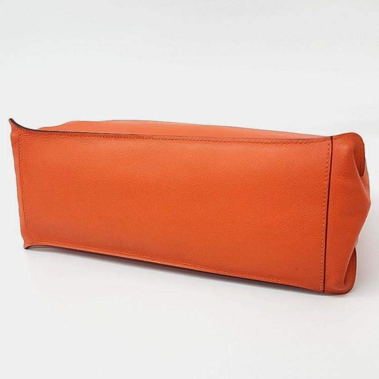 Pre Owned Hermes Leather Orange Etoupe Bag
