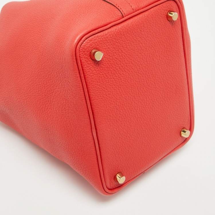 Pre Owned Hermès Rouge Tomate Togo Leather Picotin Lock 18 Bag