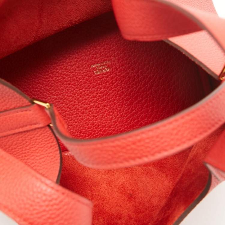 Pre Owned Hermès Rouge Tomate Togo Leather Picotin Lock 18 Bag
