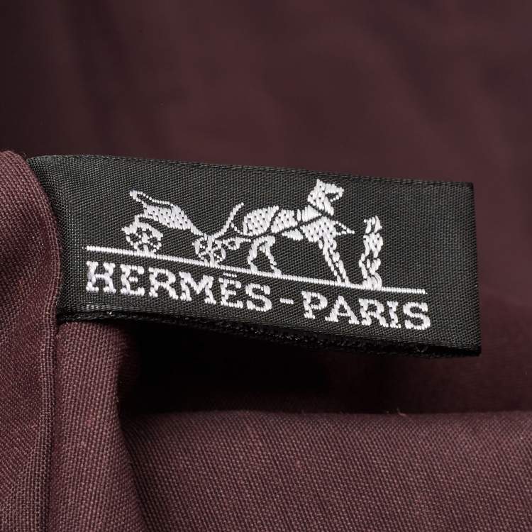 Pre Owned Hermes Bordeaux Canvas Fourre Tout Briefcase