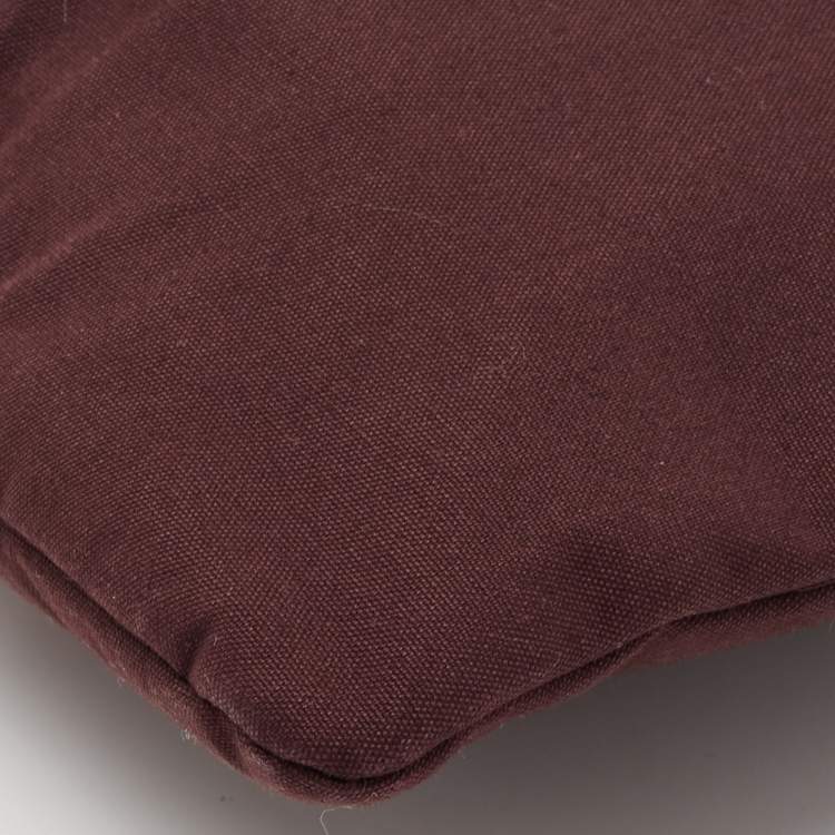 Pre Owned Hermes Bordeaux Canvas Fourre Tout Briefcase