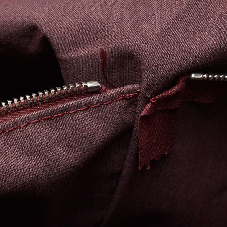 Pre Owned Hermes Bordeaux Canvas Fourre Tout Briefcase