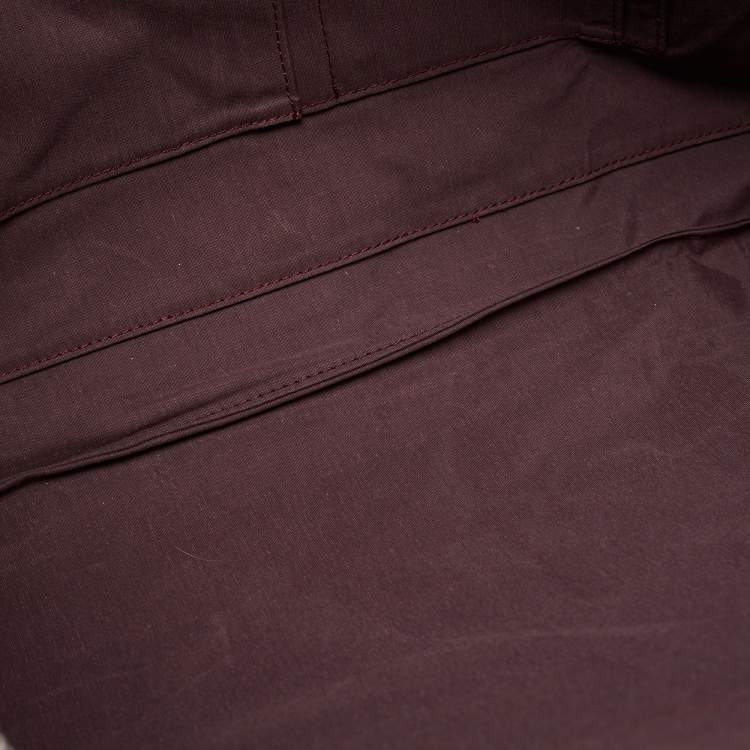 Pre Owned Hermes Bordeaux Canvas Fourre Tout Briefcase