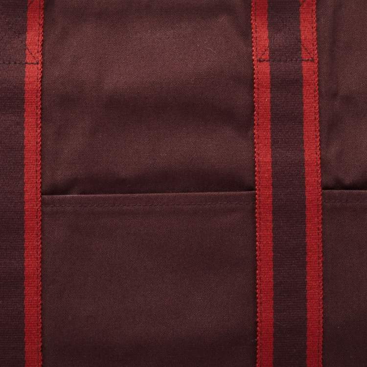 Pre Owned Hermes Bordeaux Canvas Fourre Tout Briefcase