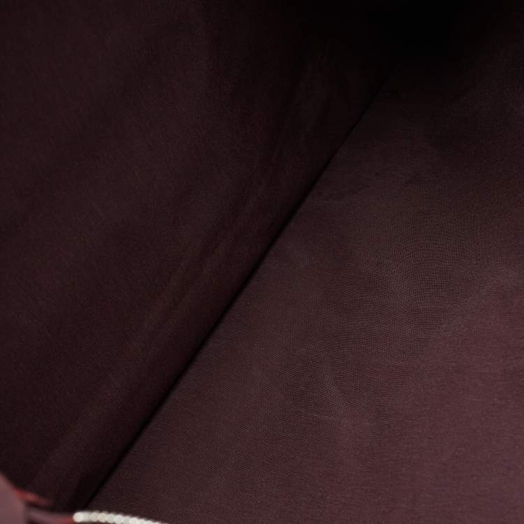 Pre Owned Hermes Bordeaux Canvas Fourre Tout Briefcase