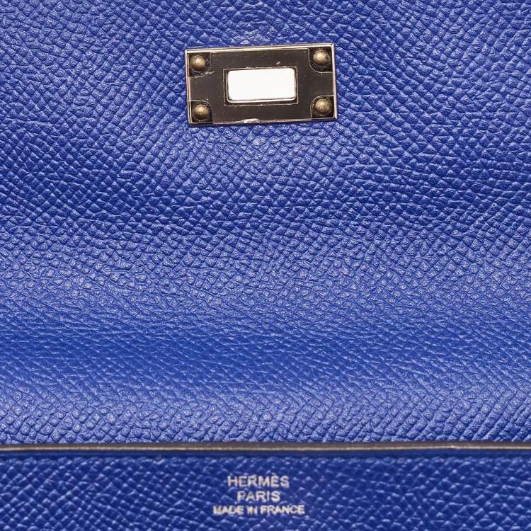 Pre Owned Hermès Bleu Electrique Epsom Leather Kelly Classic Wallet