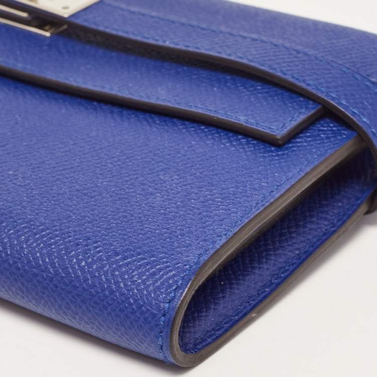 Pre Owned Hermès Bleu Electrique Epsom Leather Kelly Classic Wallet