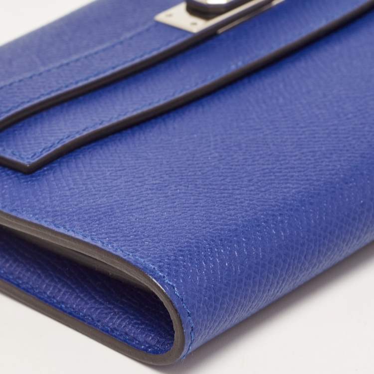 Pre Owned Hermès Bleu Electrique Epsom Leather Kelly Classic Wallet