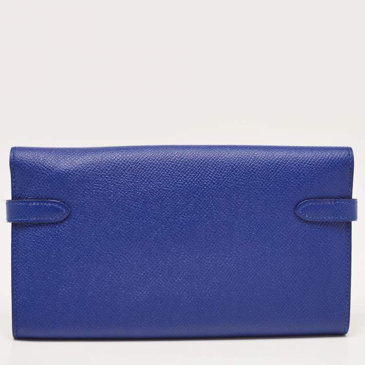 Pre Owned Hermès Bleu Electrique Epsom Leather Kelly Classic Wallet