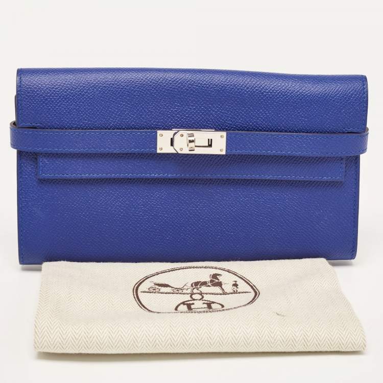 Pre Owned Hermès Bleu Electrique Epsom Leather Kelly Classic Wallet