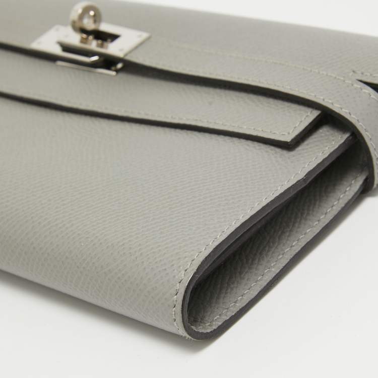 مملوكة مسبقًا محفظة هيرمس كيلي كلاسيك جلد إبسوم غريه مويتيه