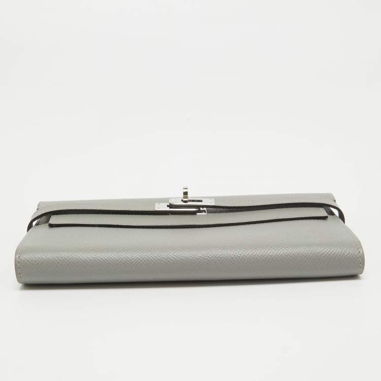 مملوكة مسبقًا محفظة هيرمس كيلي كلاسيك جلد إبسوم غريه مويتيه