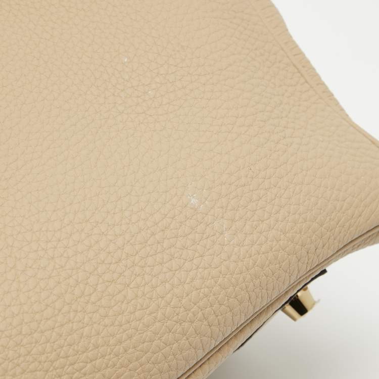 Pre Owned Hermes Trench Togo Leather Gold Finish Birkin 35 Bag