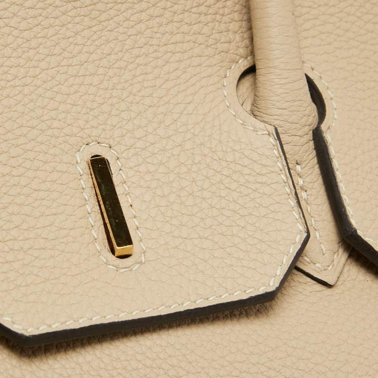 Pre Owned Hermes Trench Togo Leather Gold Finish Birkin 35 Bag