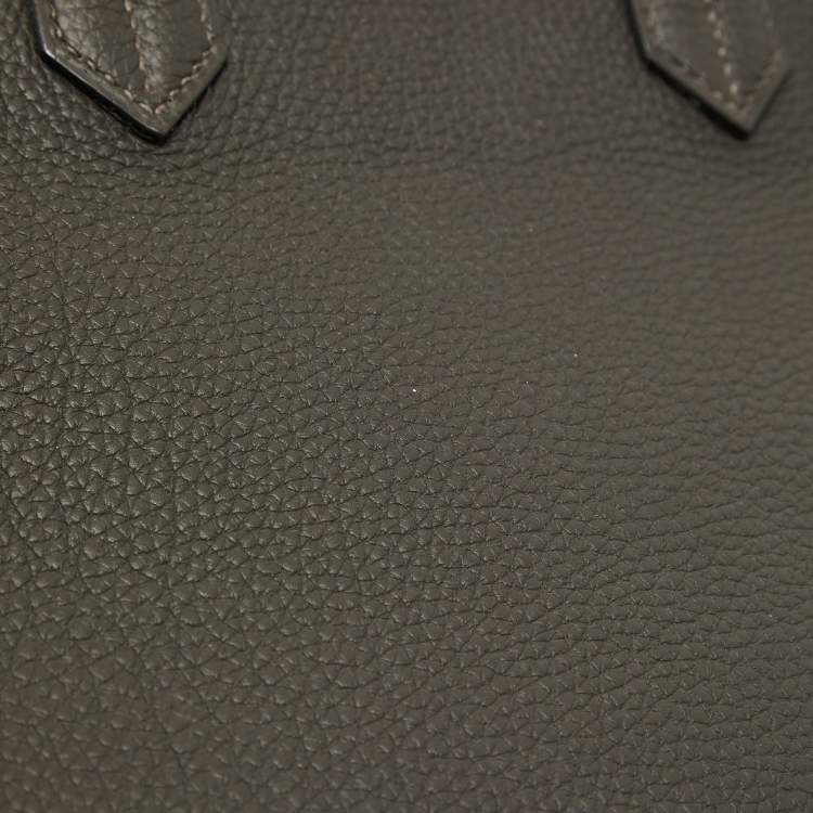Pre Owned Hermes Macassar Togo Leather Gold Finish Birkin 35 Bag
