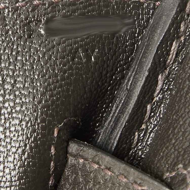 Pre Owned Hermes Macassar Togo Leather Gold Finish Birkin 35 Bag