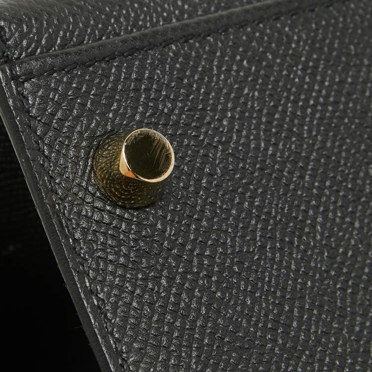 Pre Owned Hermes Black Epsom Leather Gold Hardware Kelly Sellier 32 Bag