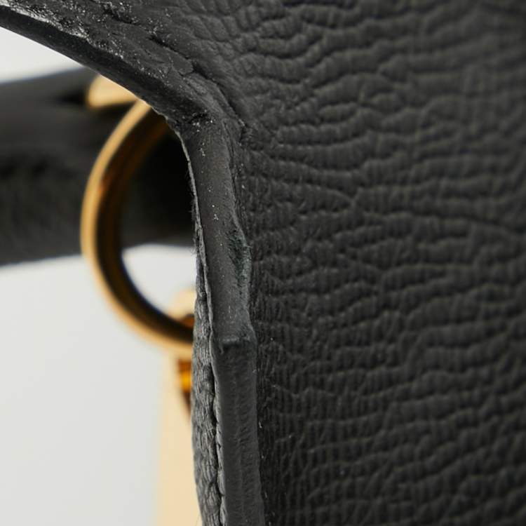 Pre Owned Hermes Black Epsom Leather Gold Hardware Kelly Sellier 32 Bag