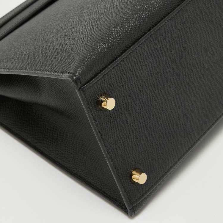 Pre Owned Hermes Black Epsom Leather Gold Hardware Kelly Sellier 32 Bag