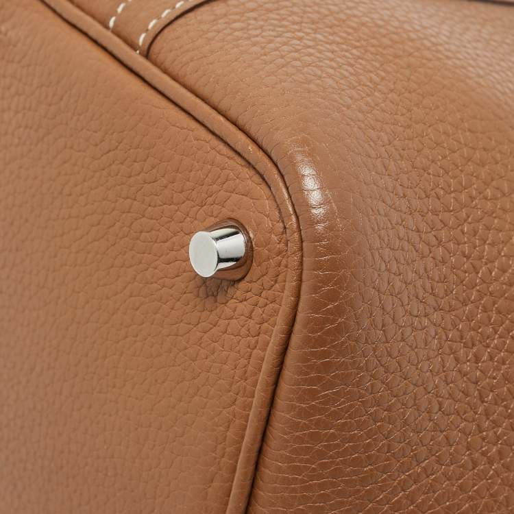 Pre Owned Hermes Gold Clemence Leather Picotin Lock 18 Bag