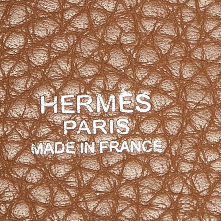 Pre Owned Hermes Gold Clemence Leather Picotin Lock 18 Bag