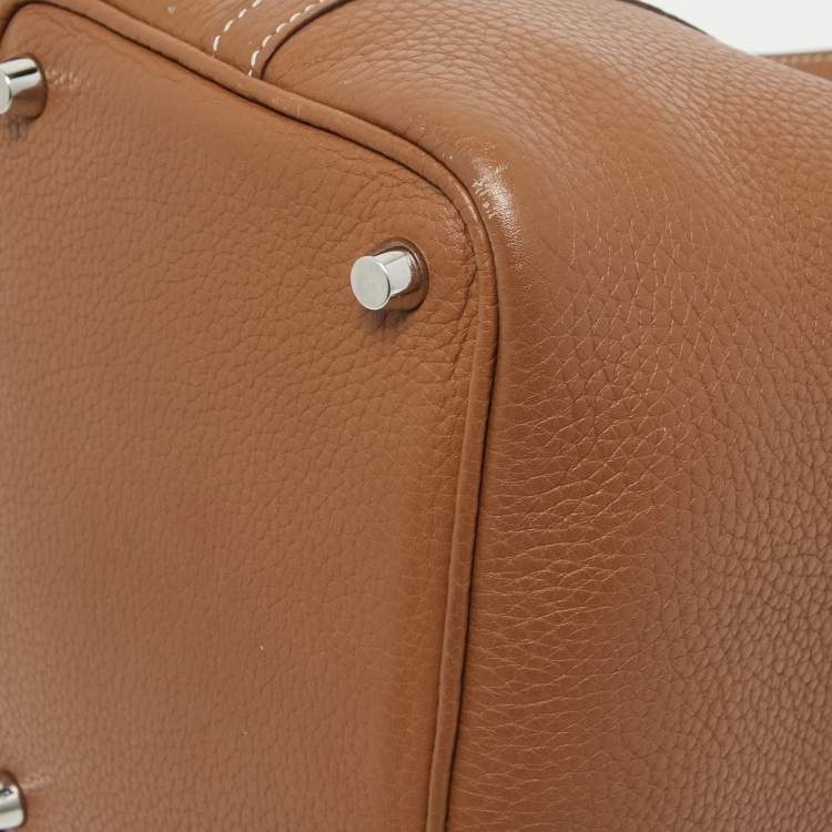 Pre Owned Hermes Gold Clemence Leather Picotin Lock 18 Bag