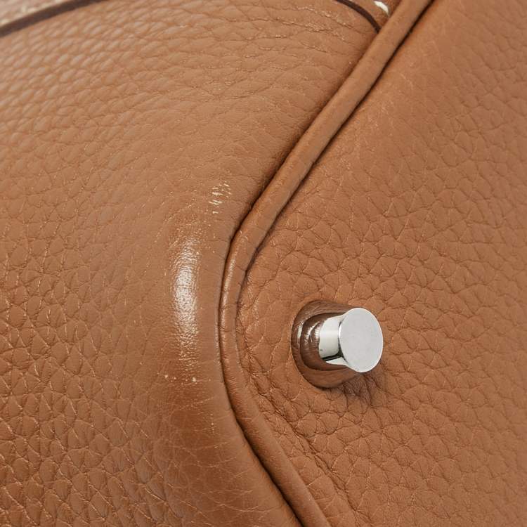 Pre Owned Hermes Gold Clemence Leather Picotin Lock 18 Bag