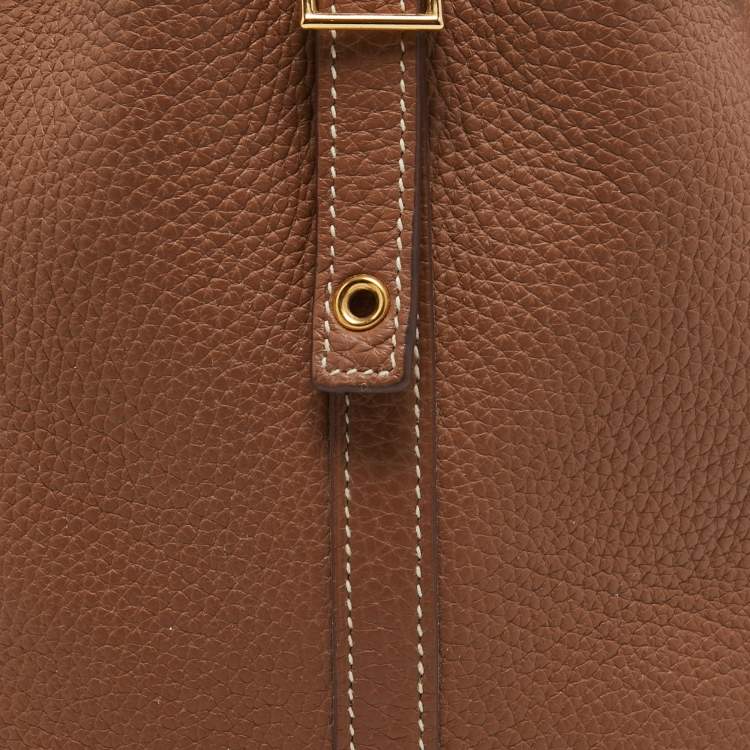 مملوكة مسبقًا Hermes Gold Togo Leather Picotin Lock 18 Bag